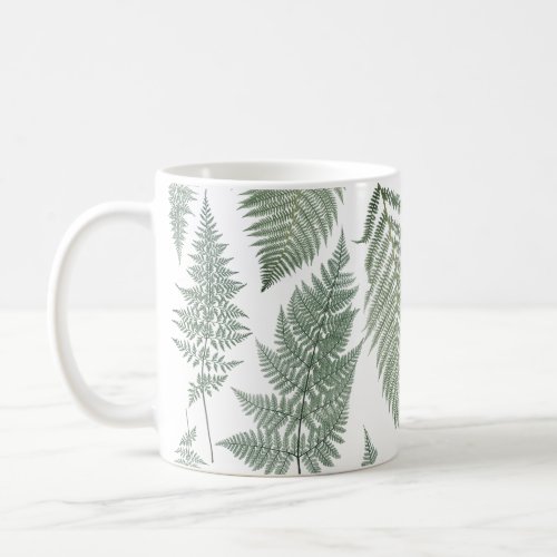 Forest Fern Fronds Vintage Greenery Botanical Coffee Mug