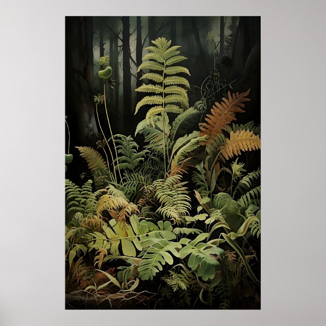 Forest Fern Ptrintable, Woodland Moody Wall Print (Front)