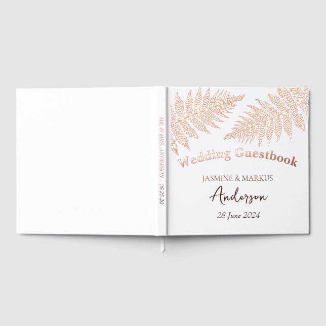 Forest  Ferns Outdoors Wedding Foil Guest Book (Full)