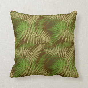 forest throw pillows ferns pillow pattern brown