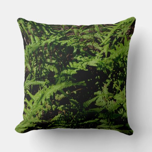 Forest Ferns rustic boho greenery  Throw Pillow