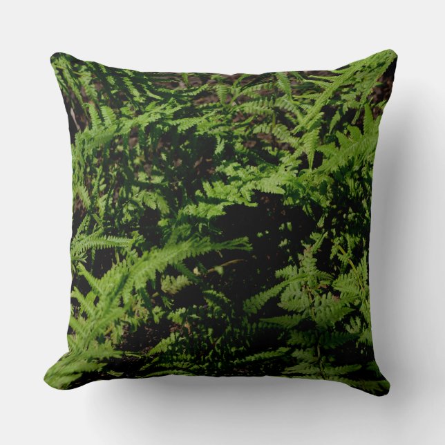 Forest Ferns rustic boho greenery  Throw Pillow (Front)