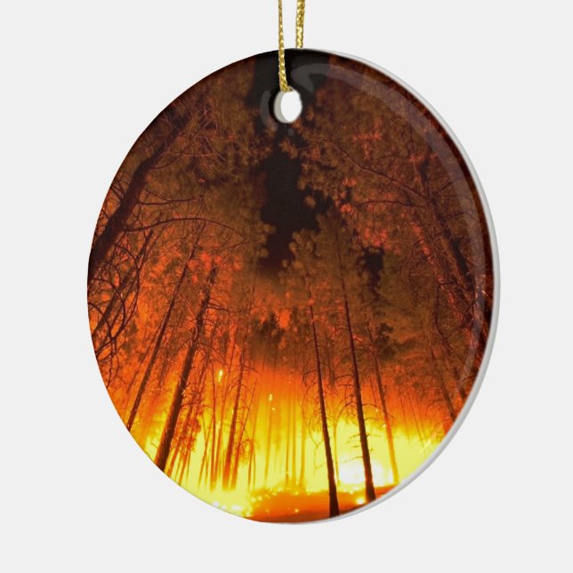 Forest Fire Ceramic Ornament (Left)
