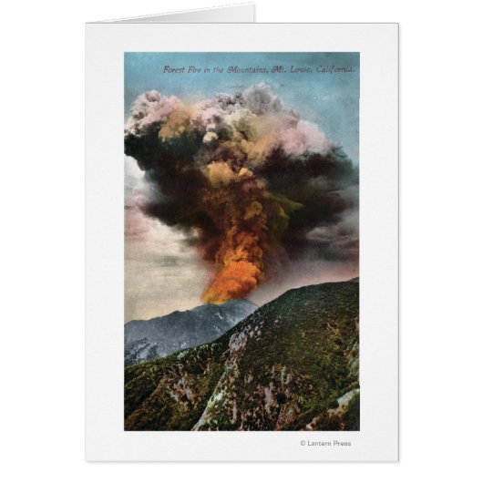 Forest Fire view in Mountains Cards (Front)