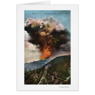 Forest Fire view in Mountains Cards