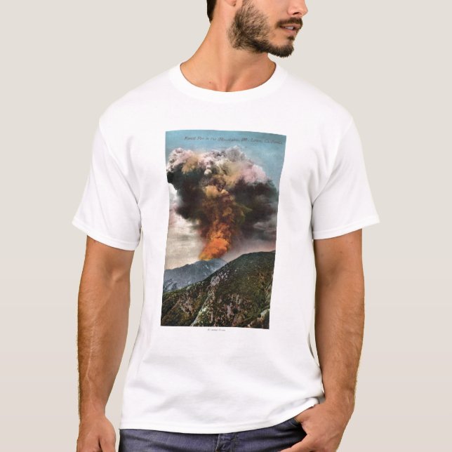 Forest Fire view in Mountains T-Shirt (Front)