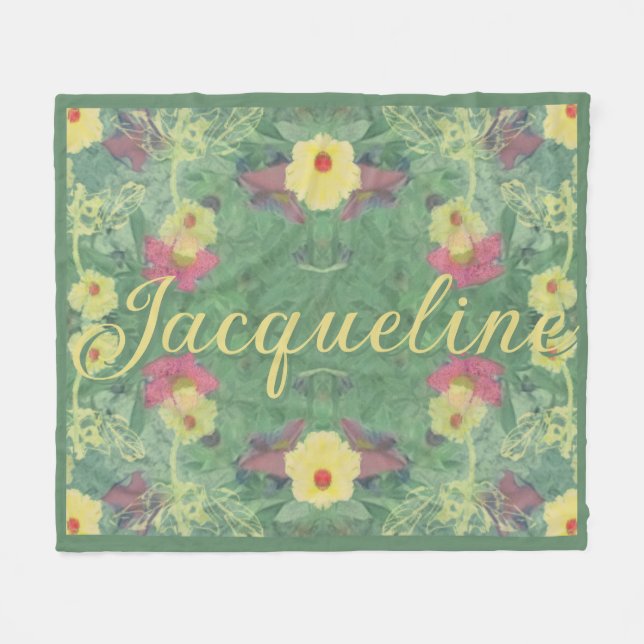 Forest Floor Floral  Fleece Blanket (Front (Horizontal))