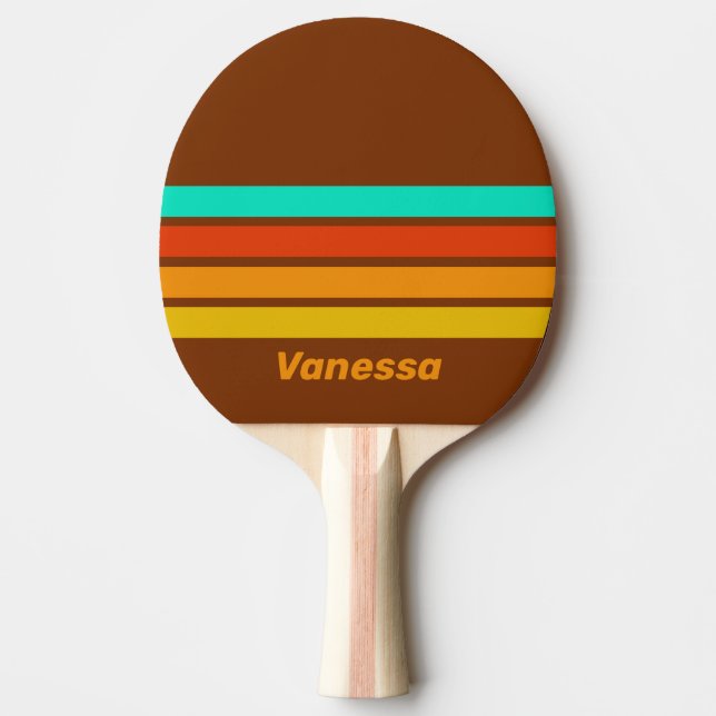 Forest Floor Fog Across Striping with Name Ping Pong Paddle (Front)