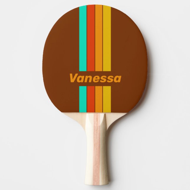 Forest Floor Fog Pin Striped with Name Ping Pong Paddle (Front)