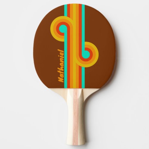 Forest Floor Fog Stripe Loop with Name Ping Pong Paddle