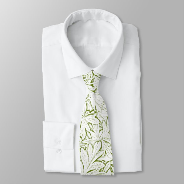 Forest Floor Pretty Floral Pattern © Sandy Long Neck Tie (Tied)