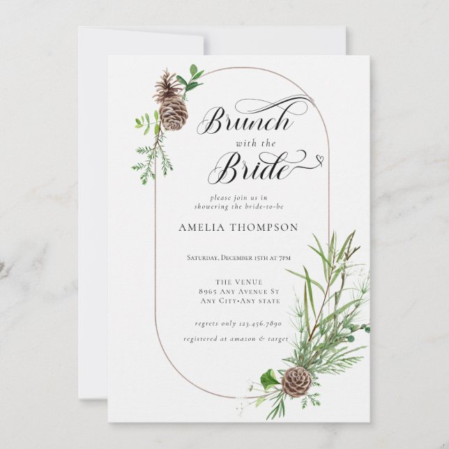 Forest Floral | Bridal Shower Brunch Invitation (Front)