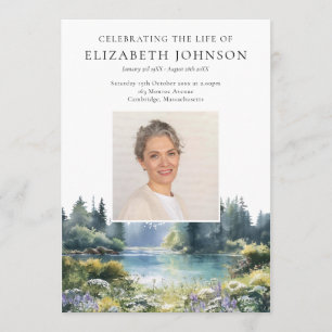 Forest Floral Memorial Funeral Order Of Service Program