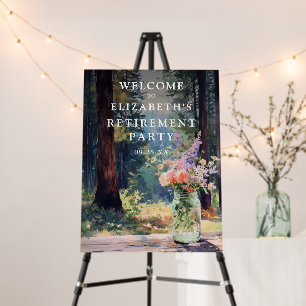 Forest Floral Retirement Party Welcome Sign