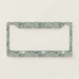 Forest Floral Sage Green License Plate Frame