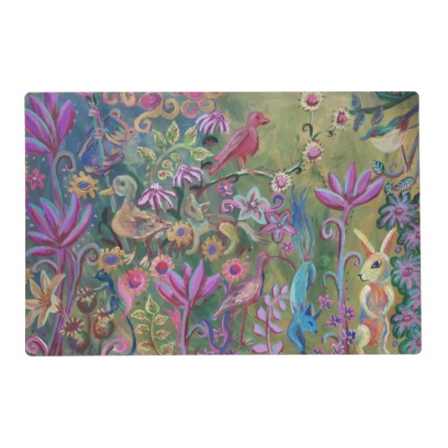 forest flower animal painting  placemat