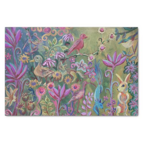 forest flower animal painting tissue paper