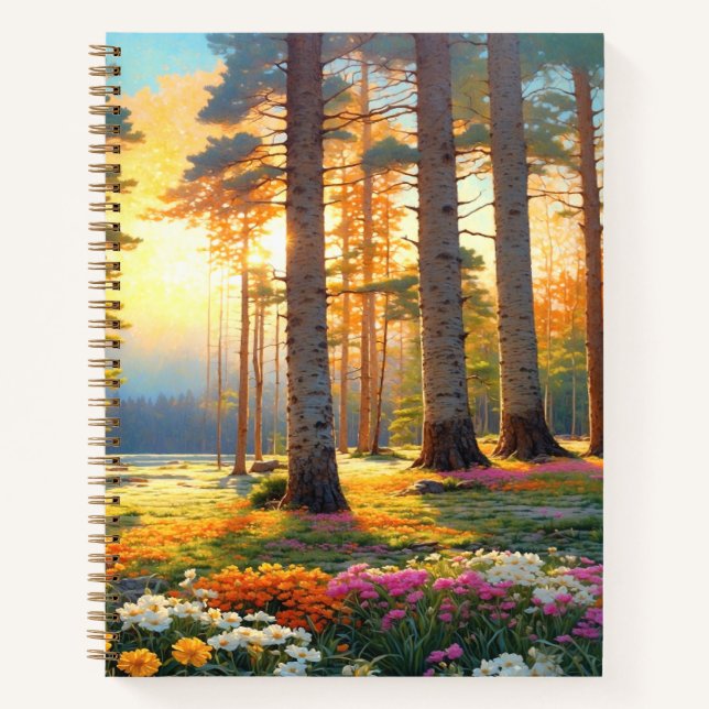 Forest Flowers and Summer Colorful Art Notebook (Front)
