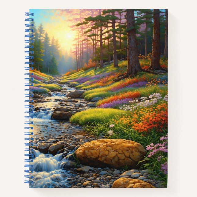 Forest Flowers Colorful Art Notebook (Front)