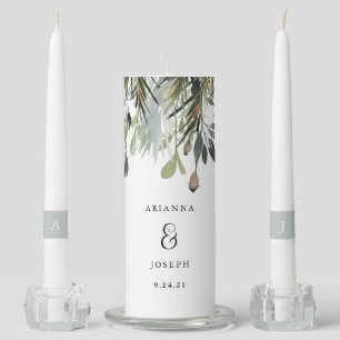 Forest Foliage Wedding Unity Candle Set