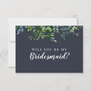Forest Foliage Will You Be My Bridesmaid Proposal Invitation