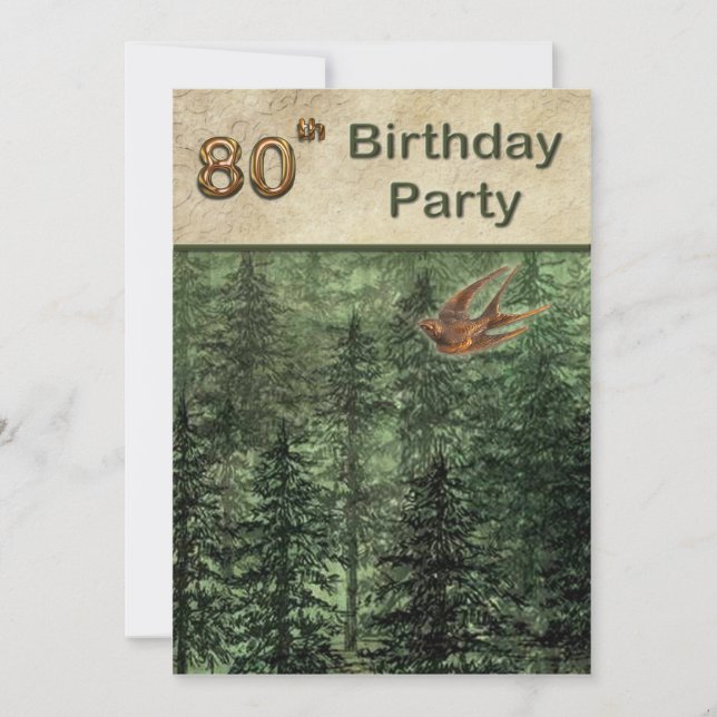 Forest for the Trees Birthday Party 80 Invitation (Front)