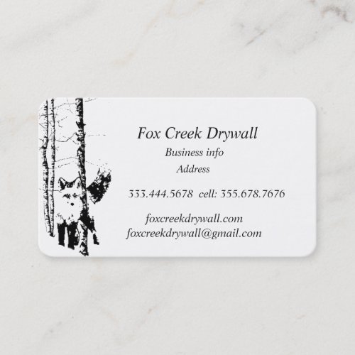 Forest Fox Creek Drywall Custom Business Card