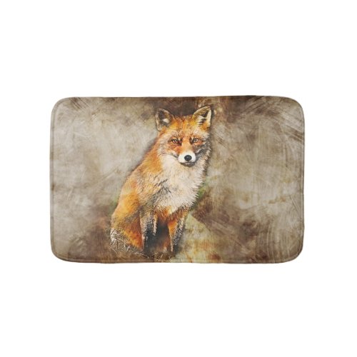 Forest Fox in Nature Art Bath Mat
