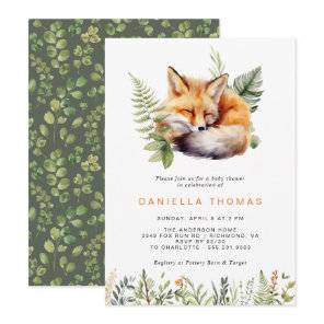 Forest Fox | Modern Gender Neutral Baby Shower Invitation