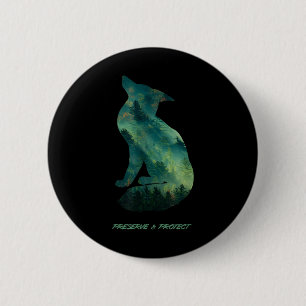 Forest Fox Nature Conservation Environmental Prote Button