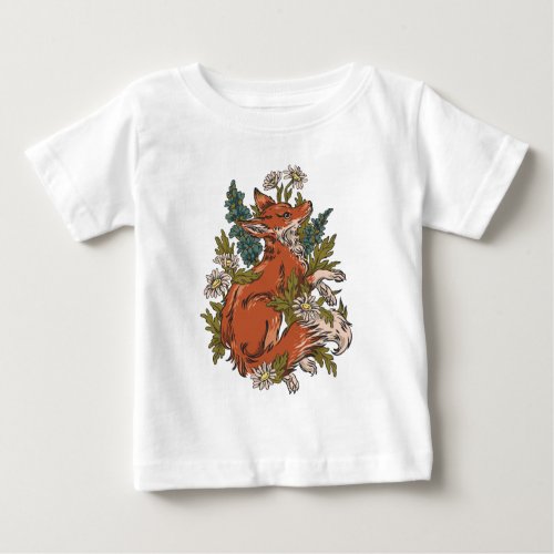 Forest fox nature t_shirt design