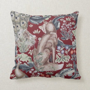 Forest Fox, William Morris Throw Pillow