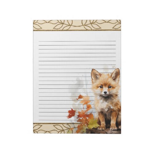 Forest Fox Woodland Animals Nature Themed Notepad