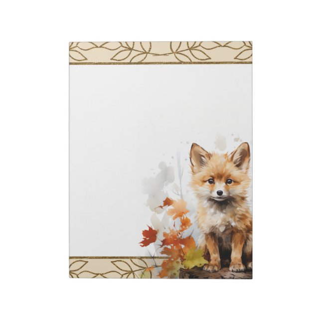 Forest Fox Woodland Animals Nature Themed Notepad (Rotated)