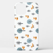 Forest Foxes: Vintage White Background iPhone 12 Case