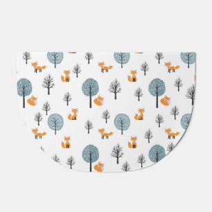 Forest Foxes: Vintage White Background Doormat