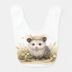 Forest friend woodland opossum  baby bib