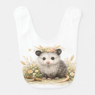 Forest friend woodland opossum baby bib
