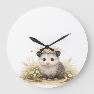 Forest friend woodland opossum large clock