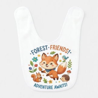 Forest Friends Adventure Awaits Baby Bib