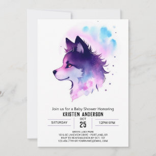 Forest Friends Await Wolf Baby Shower Invitation