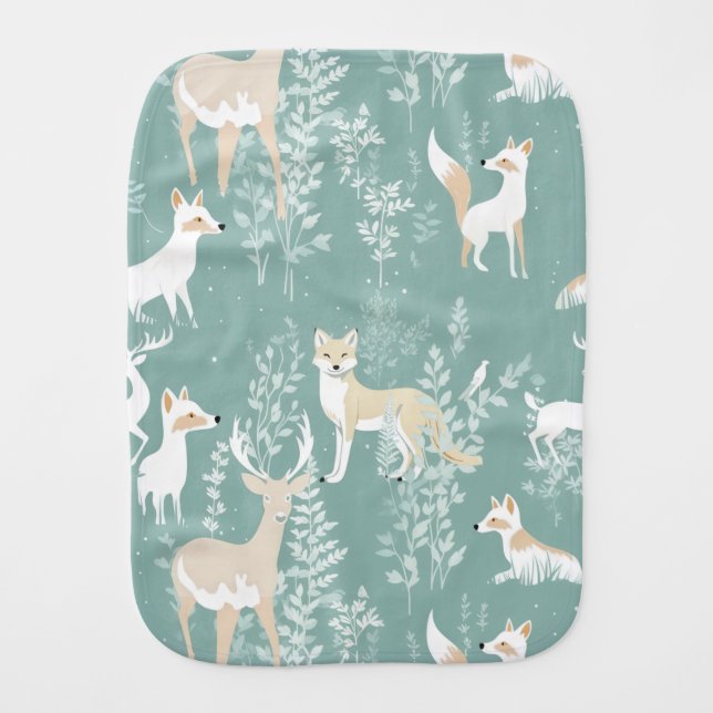 Forest Friends Baby Burp Cloth (Front)