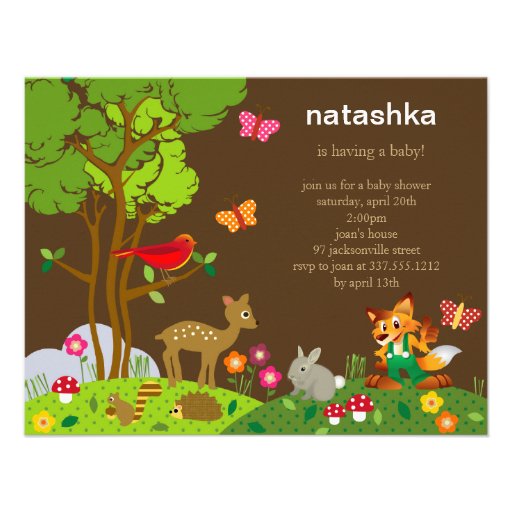 Forest Friends Baby Shower Invitations 7