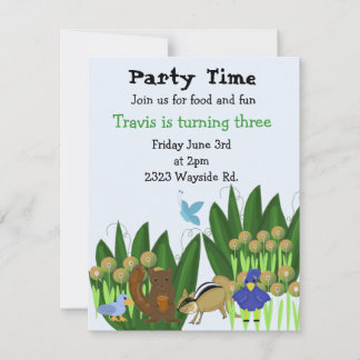 Forest Friends Birthday Party Invitation