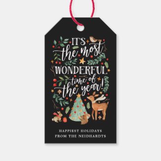Forest Friends | Black | Holiday Gift Tags