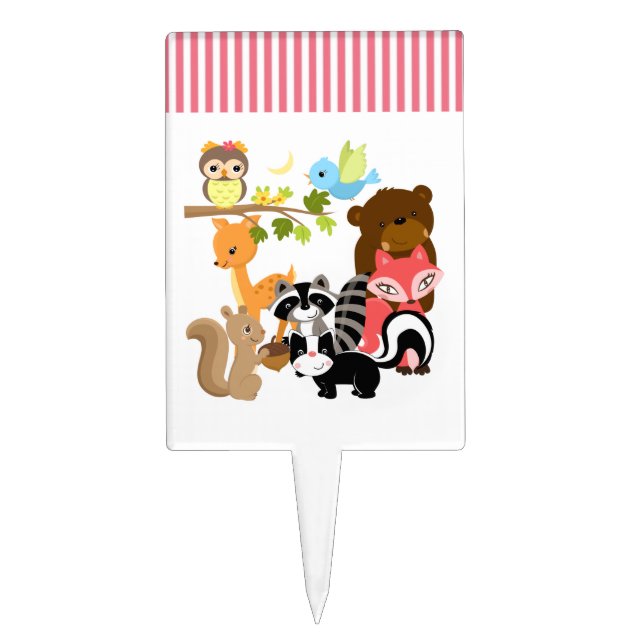 Forest Friends Cake Topper (Front)
