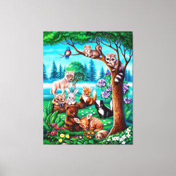 Forest Friends Canvas by gailgastfield at Zazzle