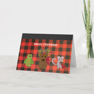 Forest Friends Cartoon Christmas Holiday Card