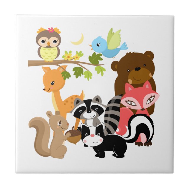 Forest Friends Ceramic Tile (Front)