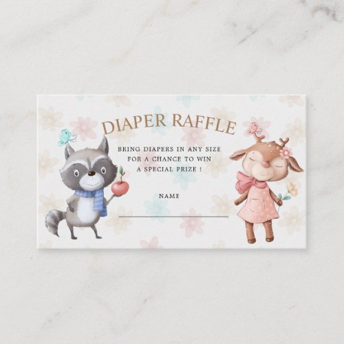 forest friends diaper raffle ticket enclosure